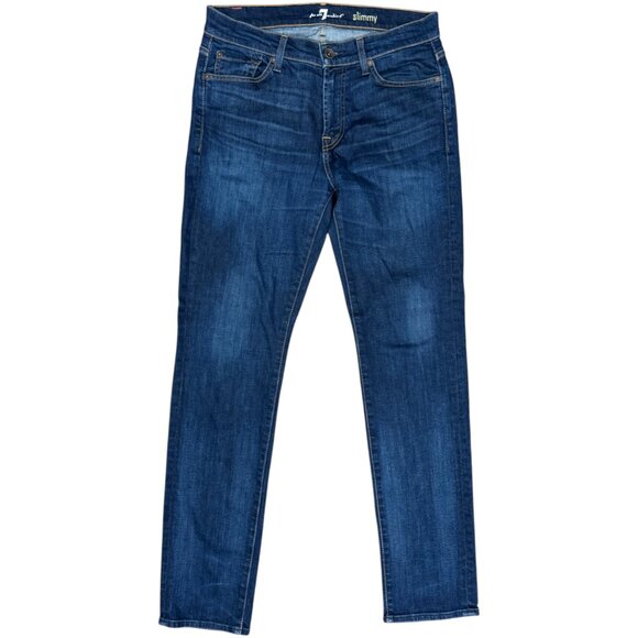 EUC‎ Women's 7 FOR ALL MANKIND The Slimmy Mid Rise Slim Straight Jean | Size 31 - Picture 2 of 10